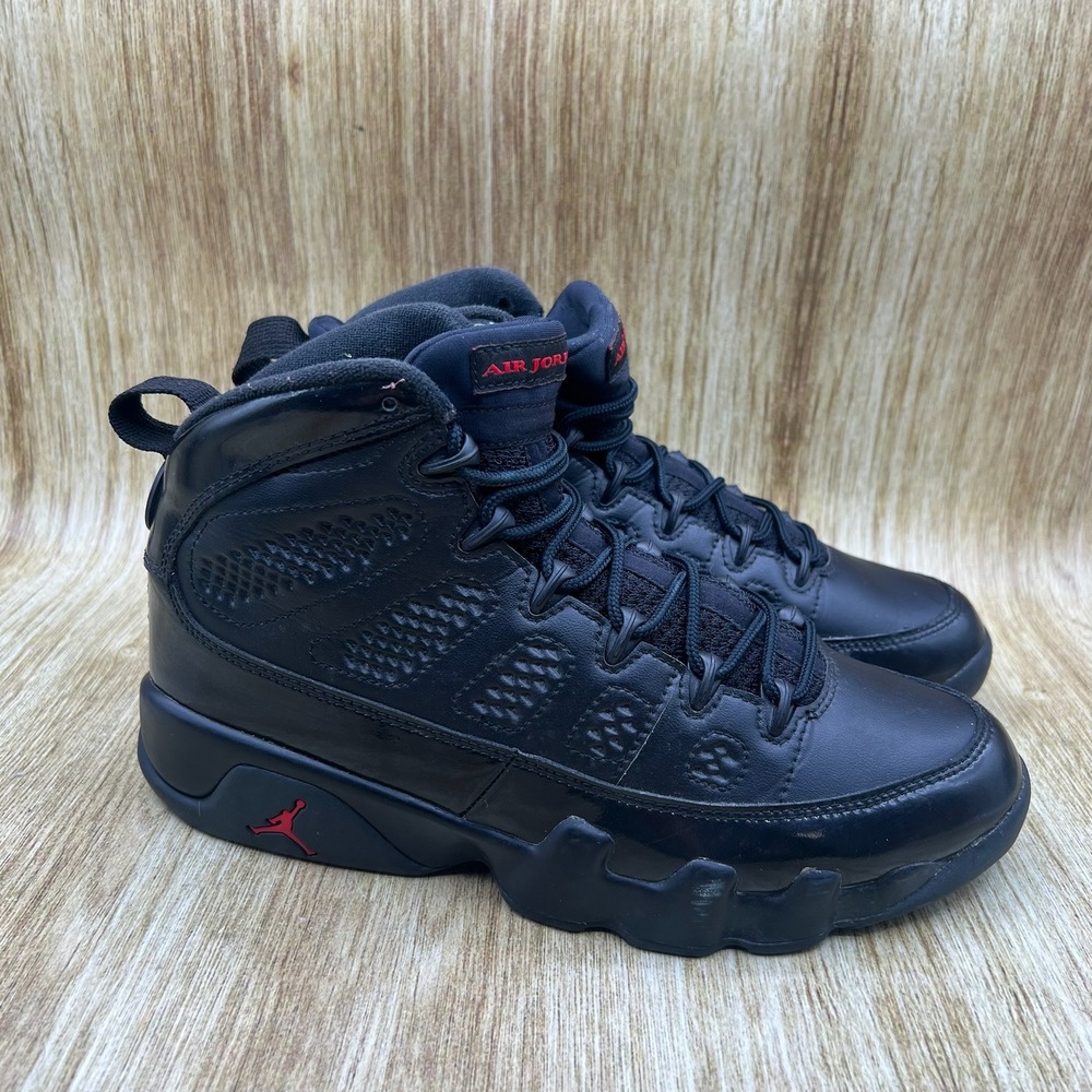 Nike Air Jordan 9 Retro Bred Patent Men's Size 8 Black Shoes Sneakers 302370-014